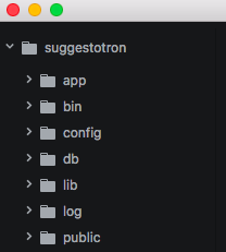 Screenshot of Suggestotron project folder tree in Atom
